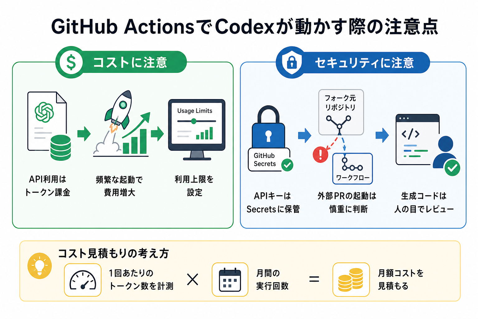GitHub ActionsでCodexが動かす際の注意点