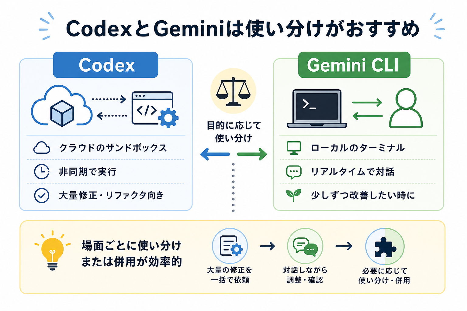 CodexとGeminiは使い分けがおすすめ