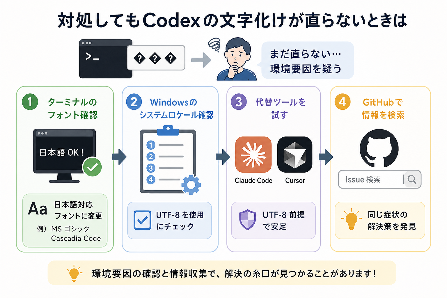 対処してもCodexの文字化けが直らないときは