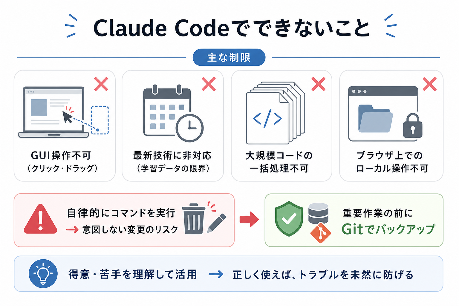 Claude Codeでできないこと