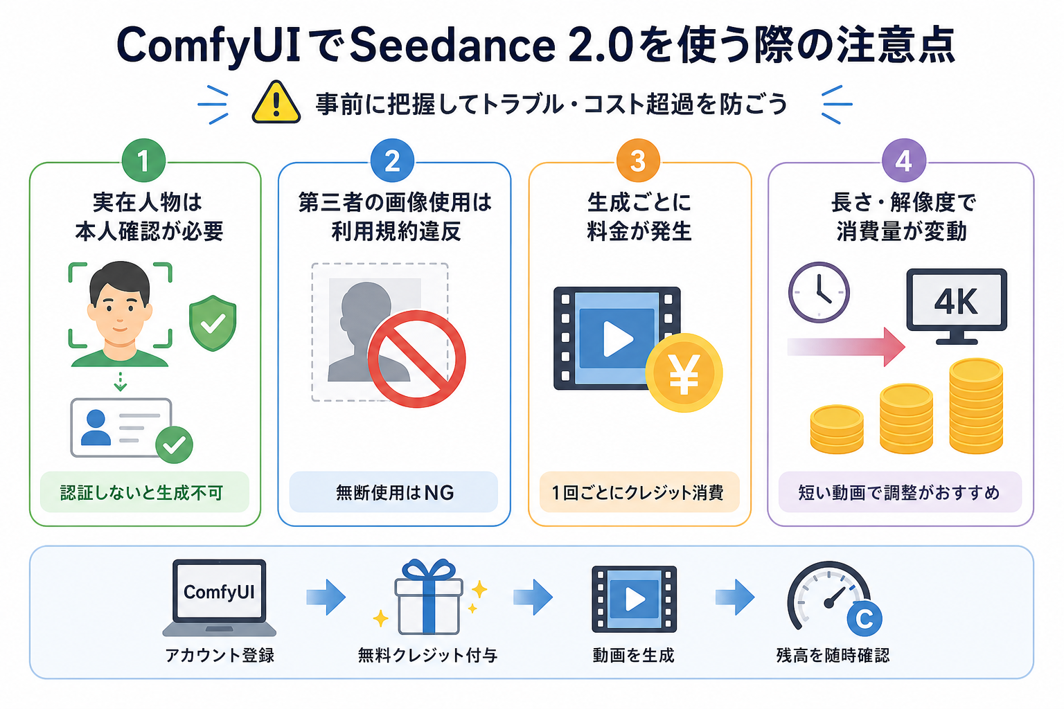 ComfyUIでSeedance 2.0を使う際の注意点