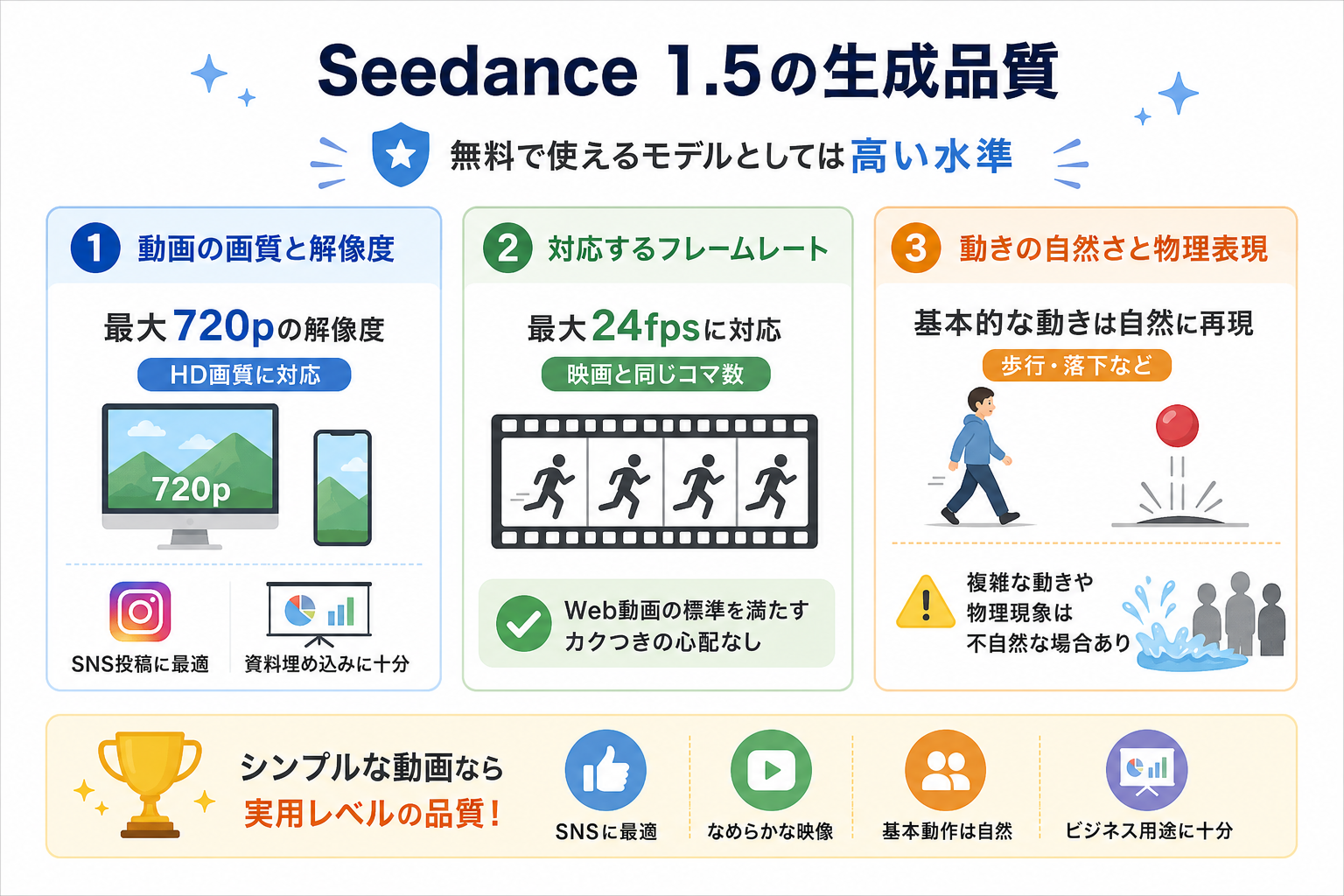 Seedance 1.5の生成品質