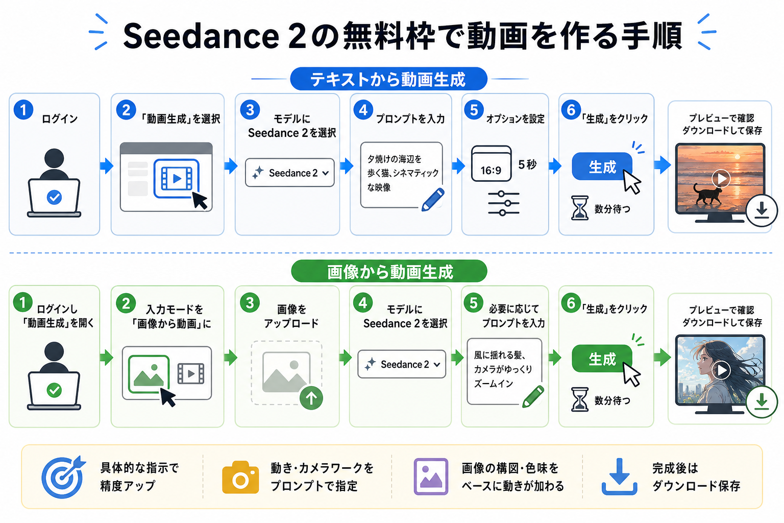 Seedance 2の無料枠で動画を作る手順