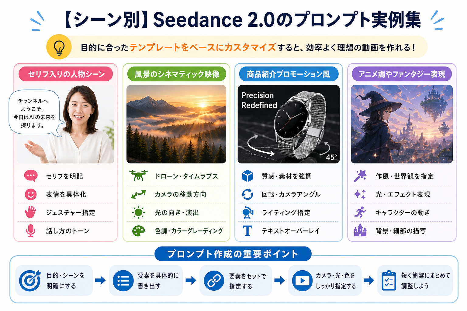 【シーン別】Seedance 2.0のプロンプト実例集