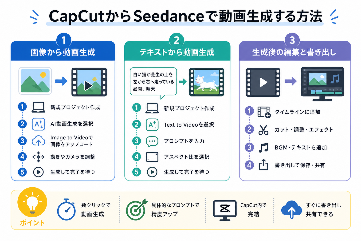 CapCutからSeedanceで動画生成する方法